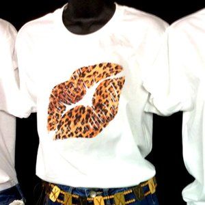 NEW Vintage Inspired Cheetah Lips T-Shirt